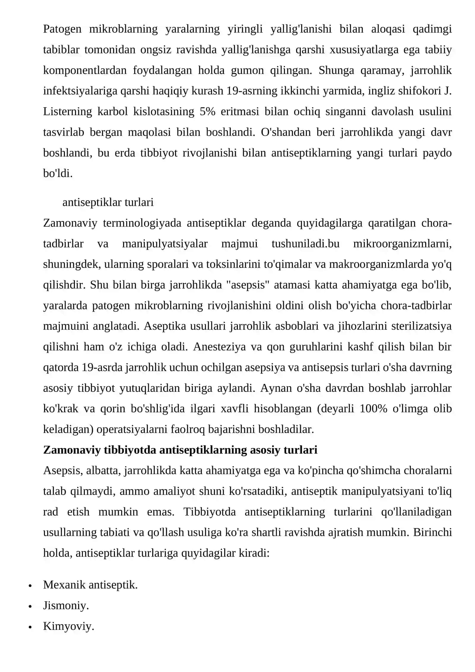 Asseptika va antiseptika umumiy qoidalari 4