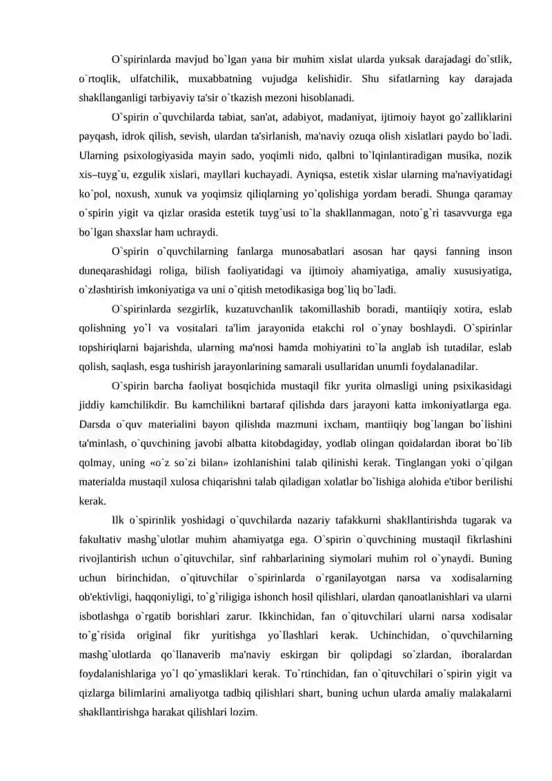 O`SPIRINLIK DAVRINING PSIXOLOGIK XUSUSIYATLARI 4
