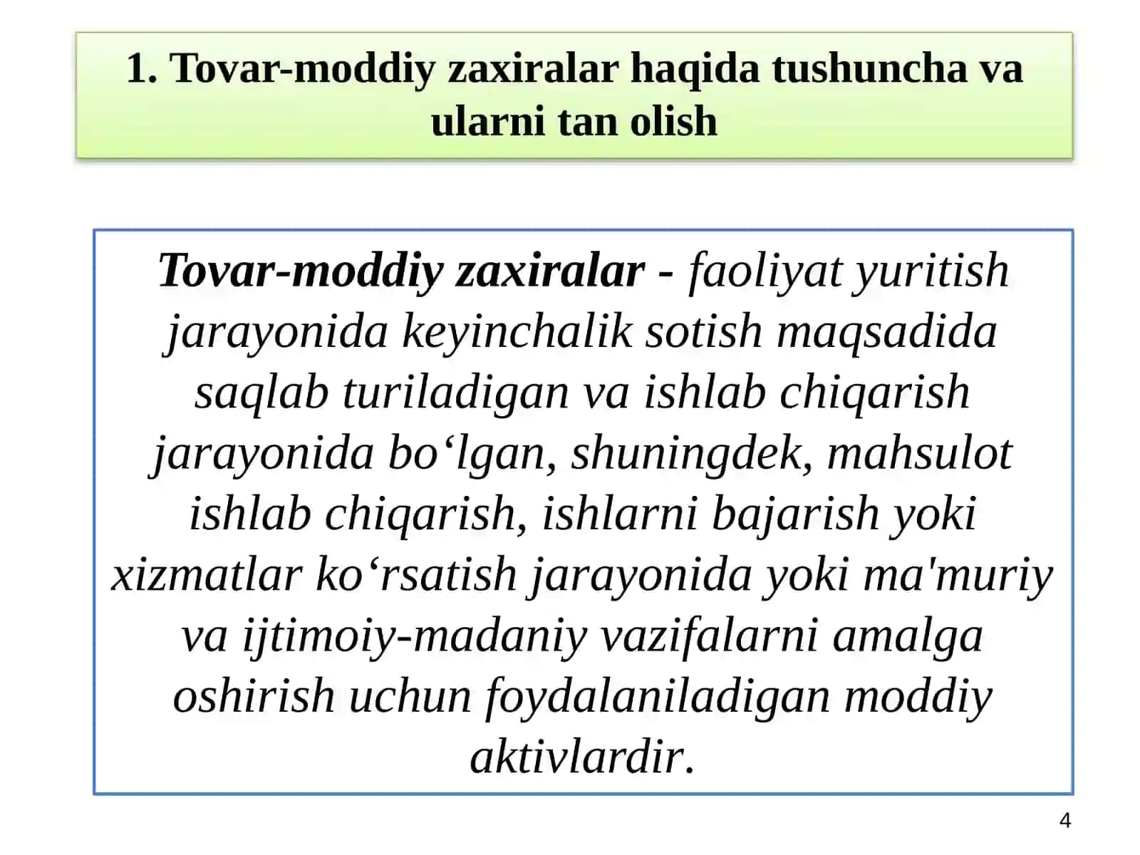 TOVAR-MODDIY ZAXIRALAR HISOBI 4