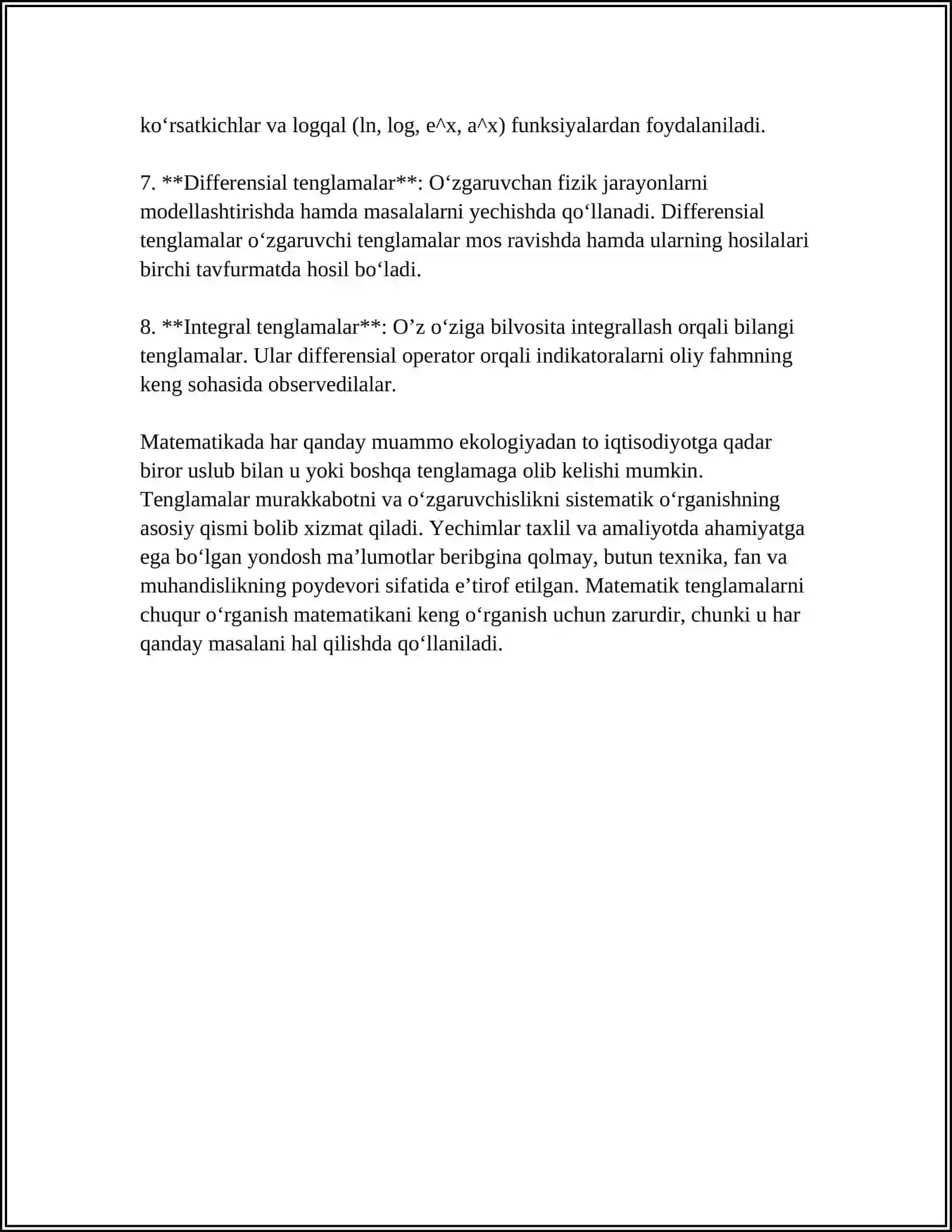TENGLAMALAR VA ULARNI YECHISHGA O'RGATISH USULLARI 4