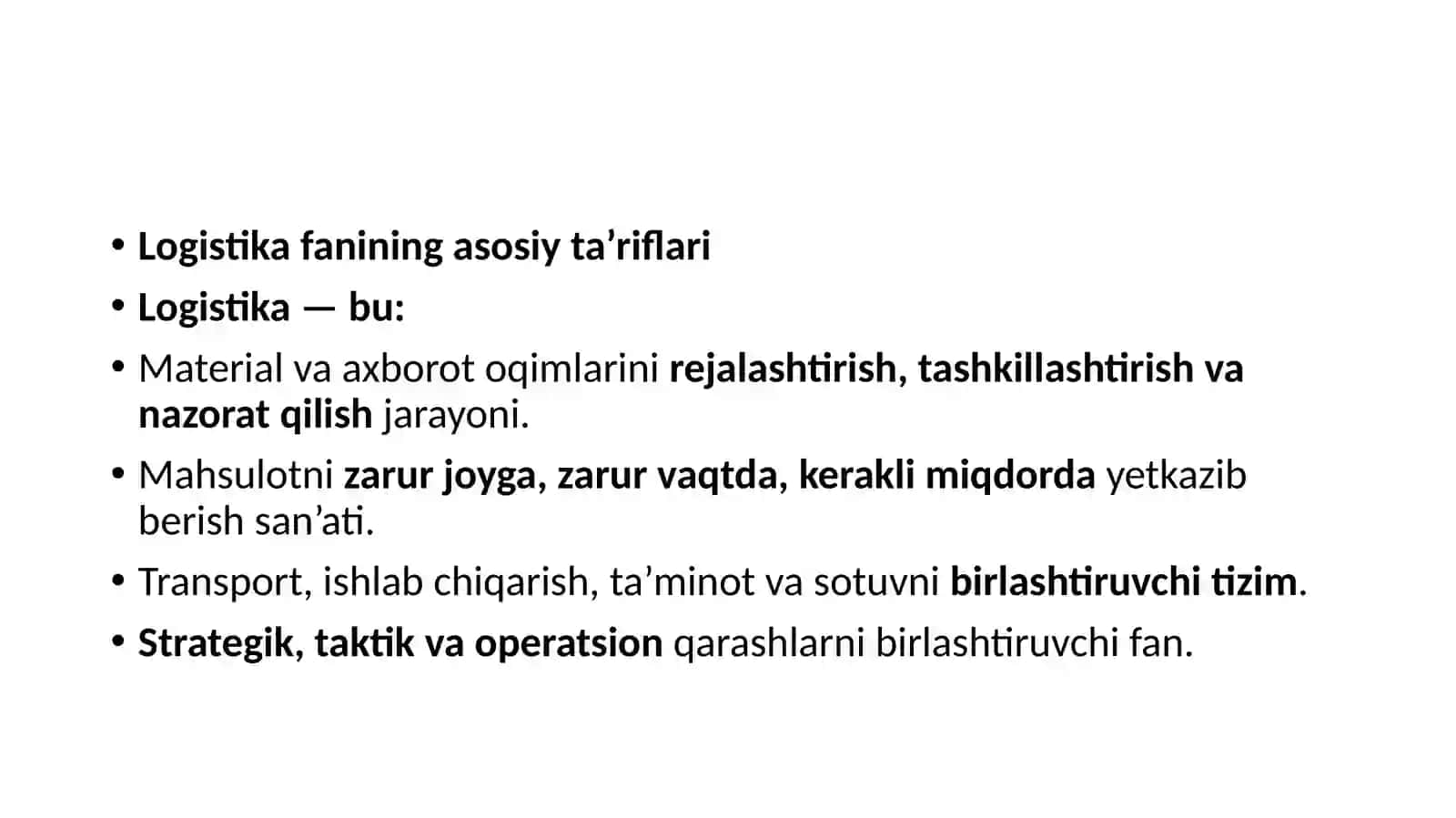 Logistika tushunchasi 4