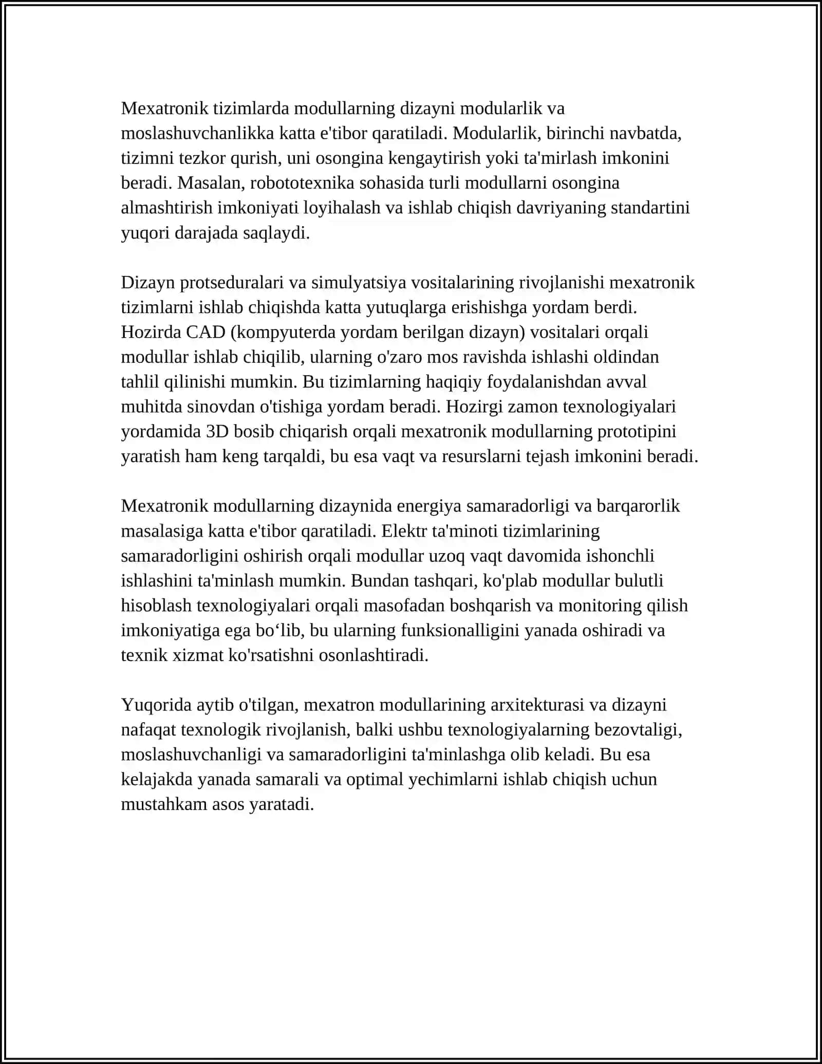 MEXATRON MODULLAR VA ROBOT TLARNI BOSHQARISH TIZIMI 4