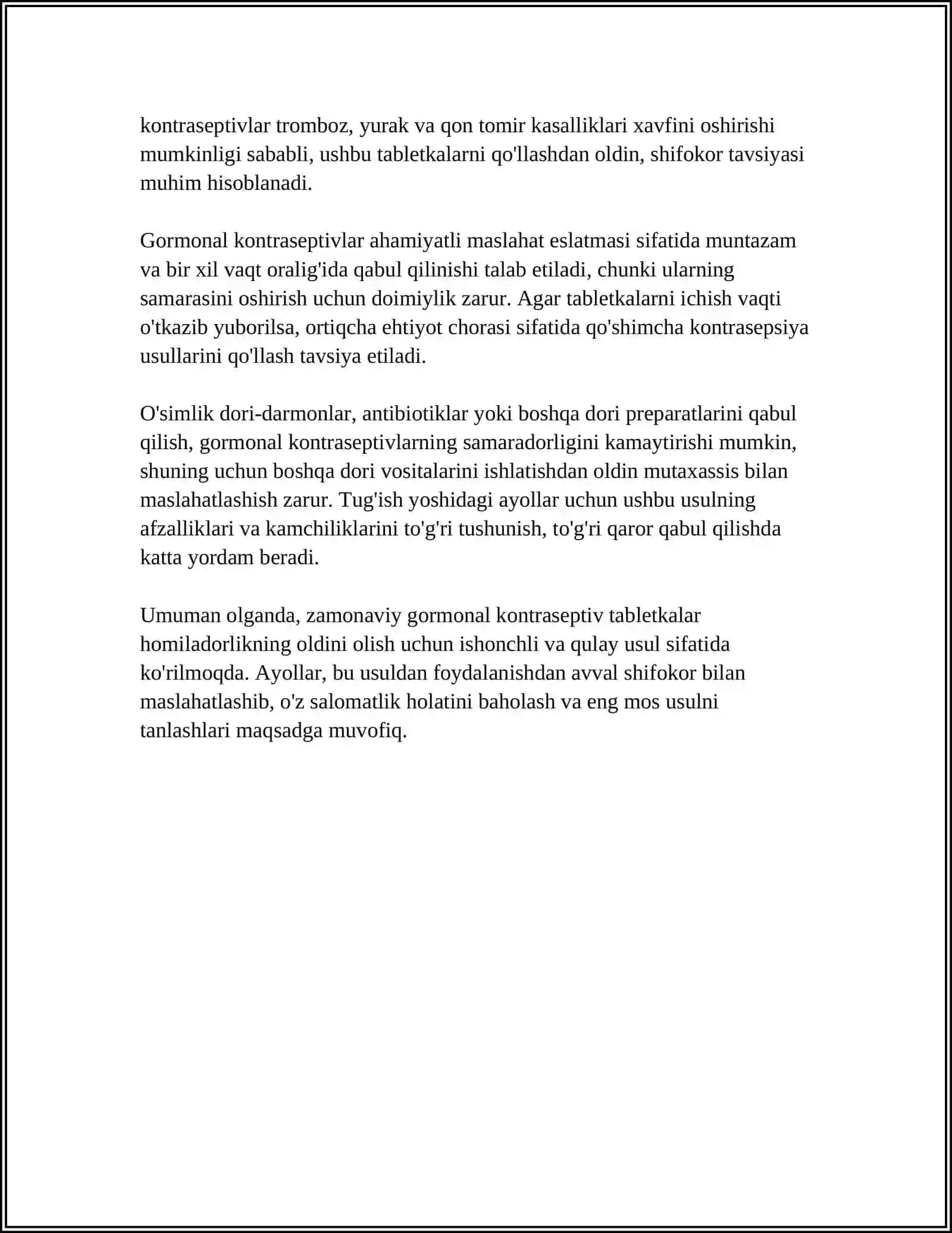 Zamonaviy gormonal kontraseptiv tabletkalar 4