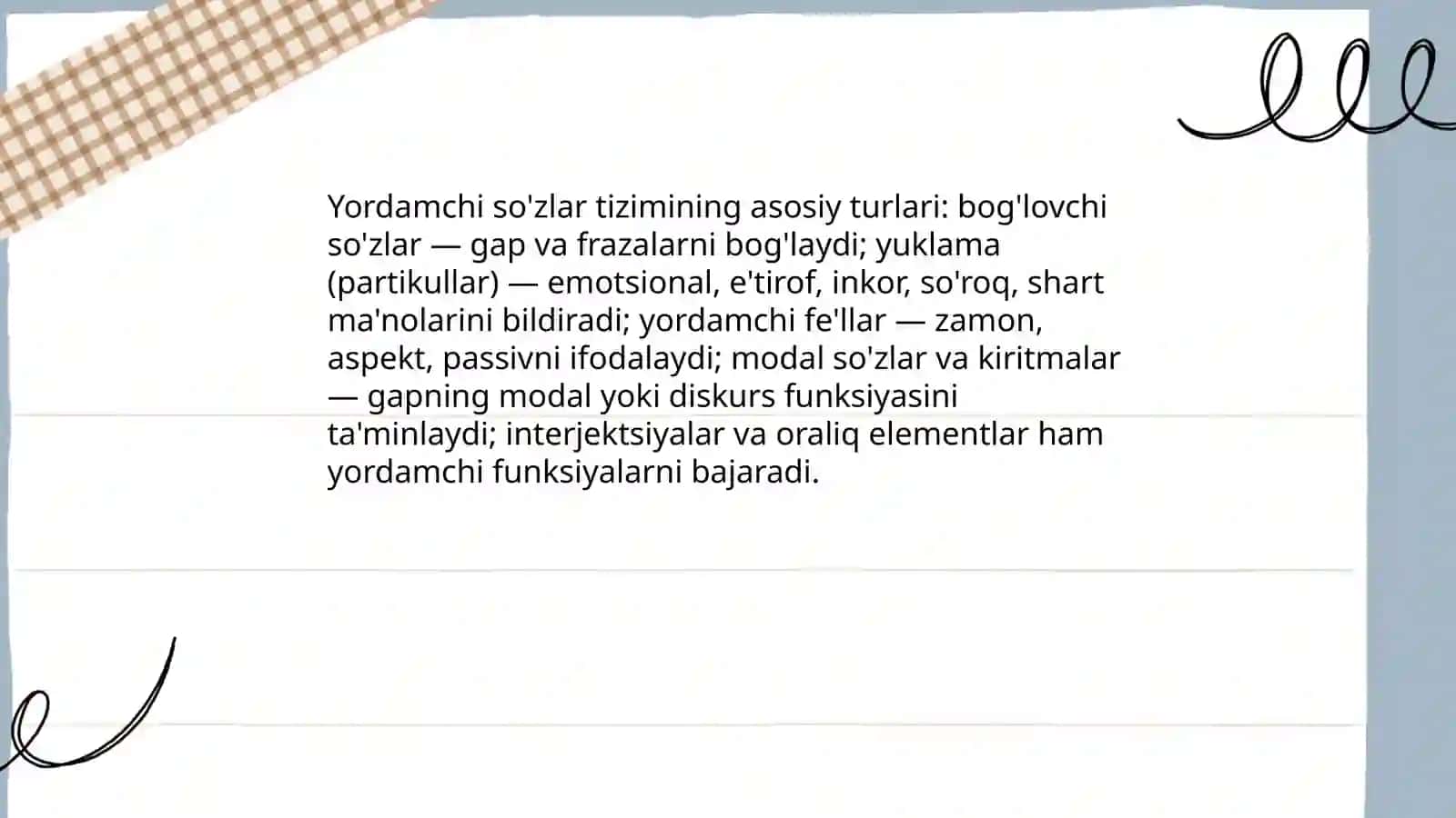 Yordamchi sózlar tizimi 4