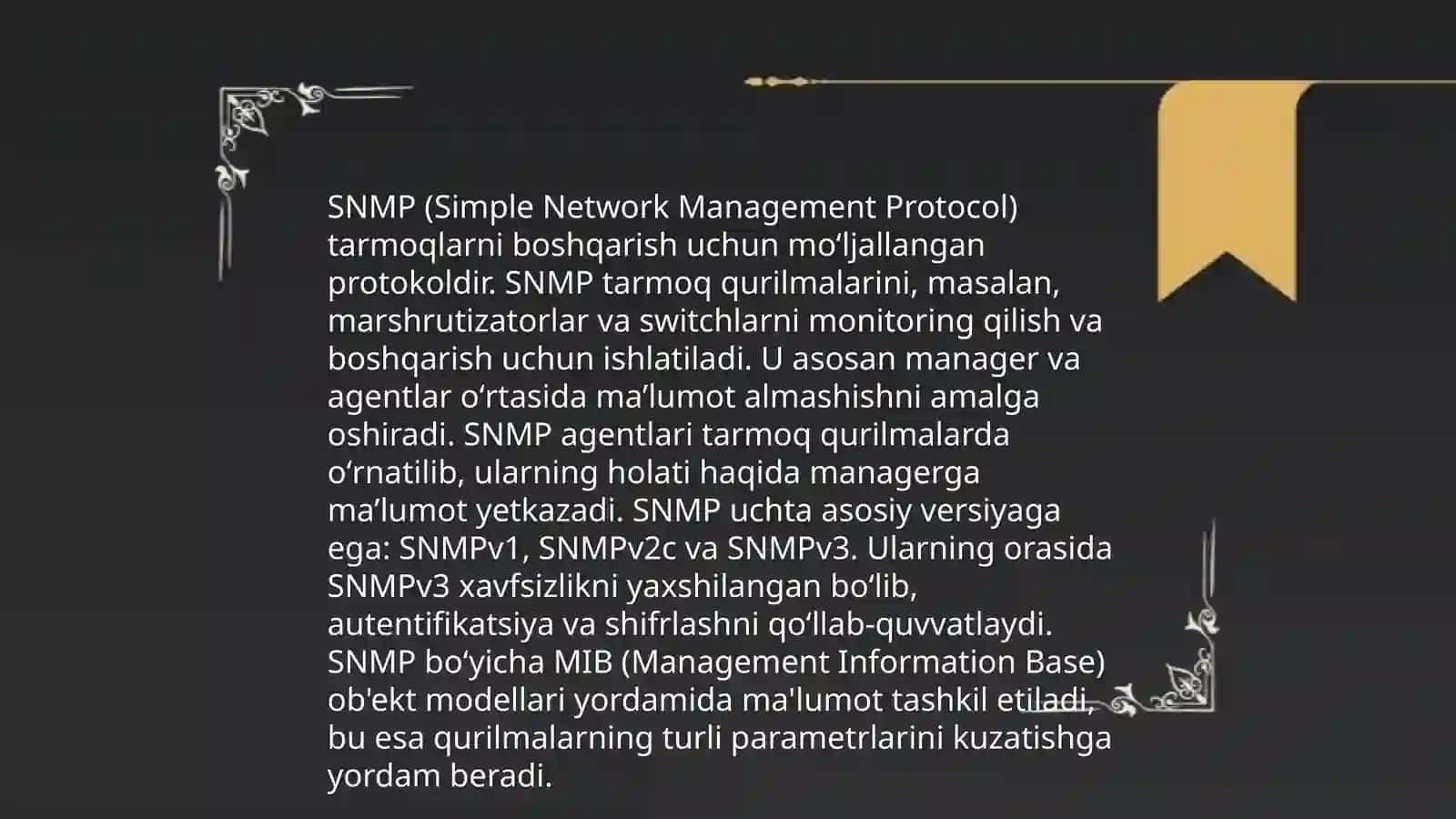 SNMP va boshqa tarmoq boshqaruv protokollari 4