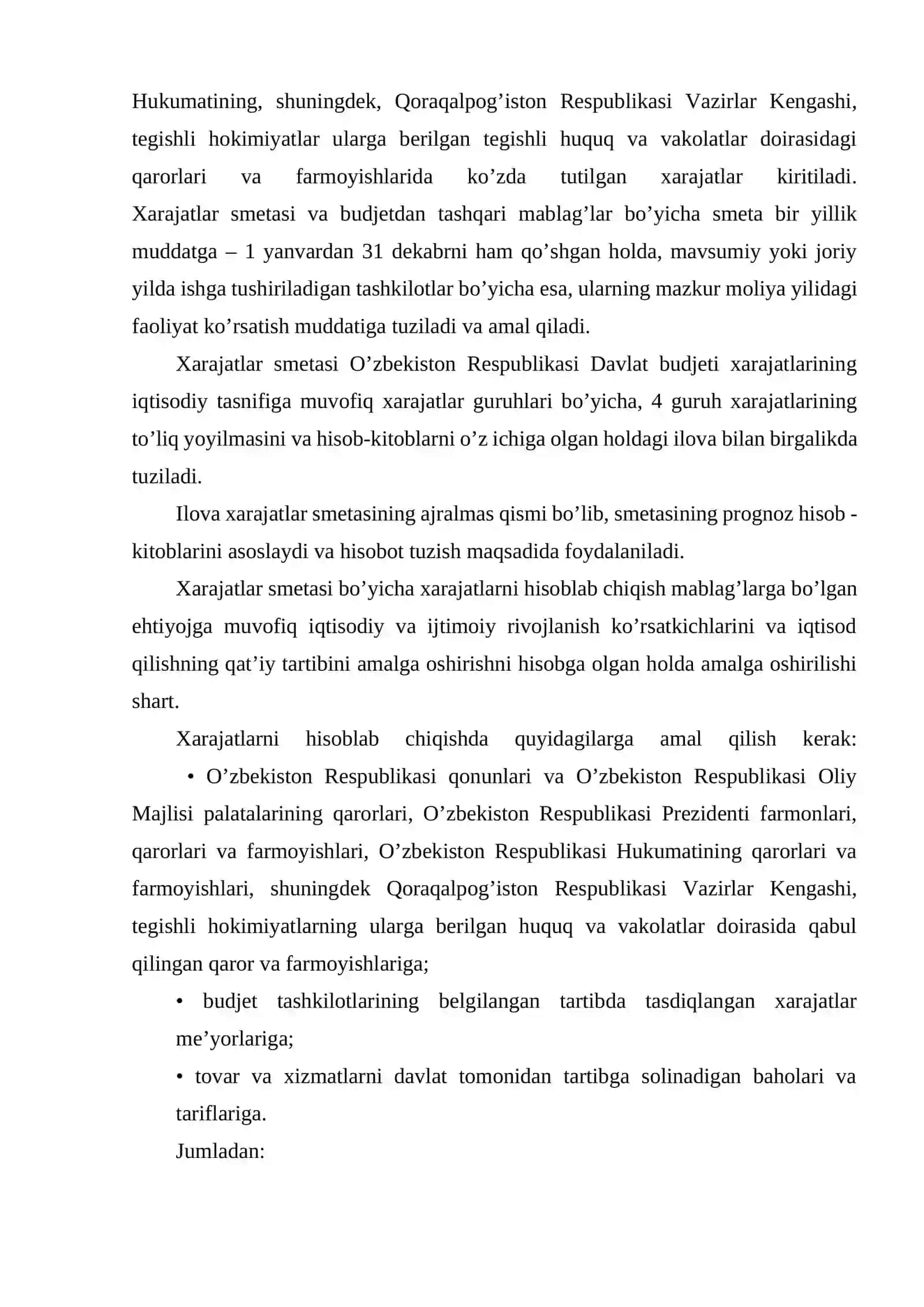 Budjet tashkilotlarida smetalari tarkibi va ularni shakllantirishning xususiyatlari 4