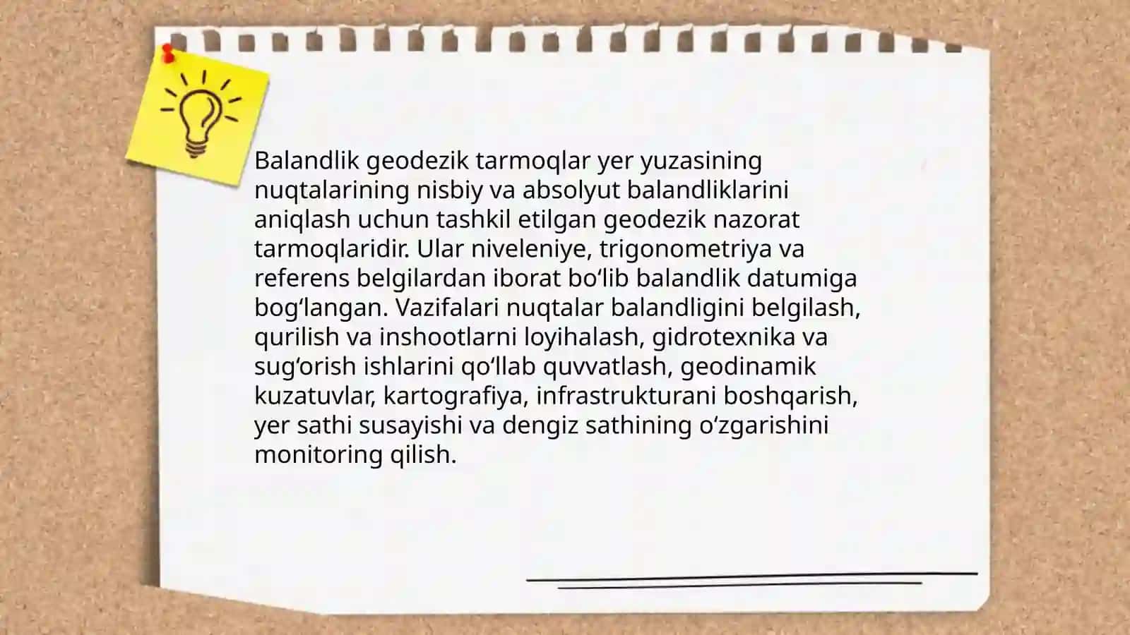 Planli va balandlik geodezik tarmoqlarning mohiyati 4