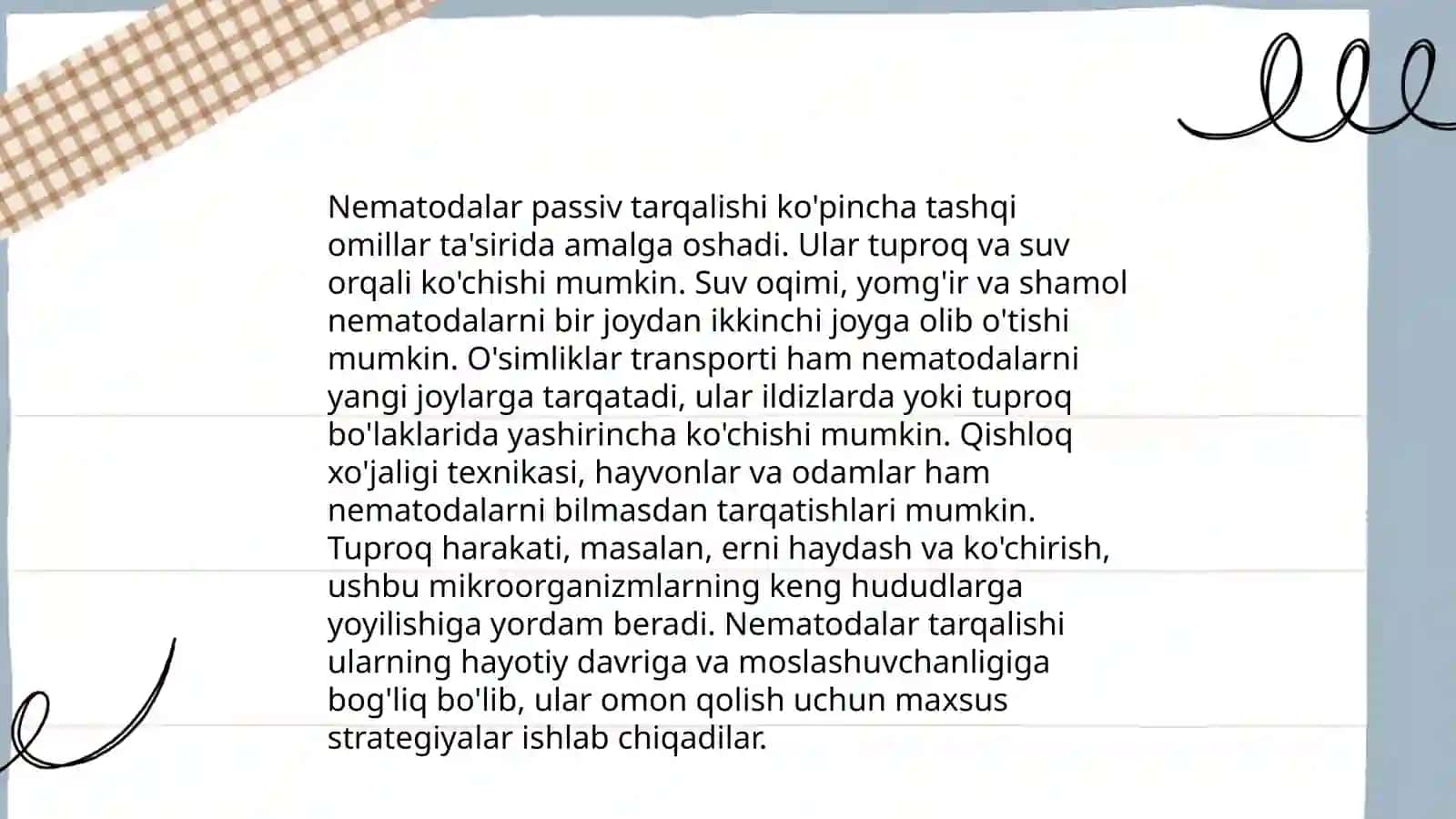Parazit nematodalarning passiv va aktiv tarqalishi 4