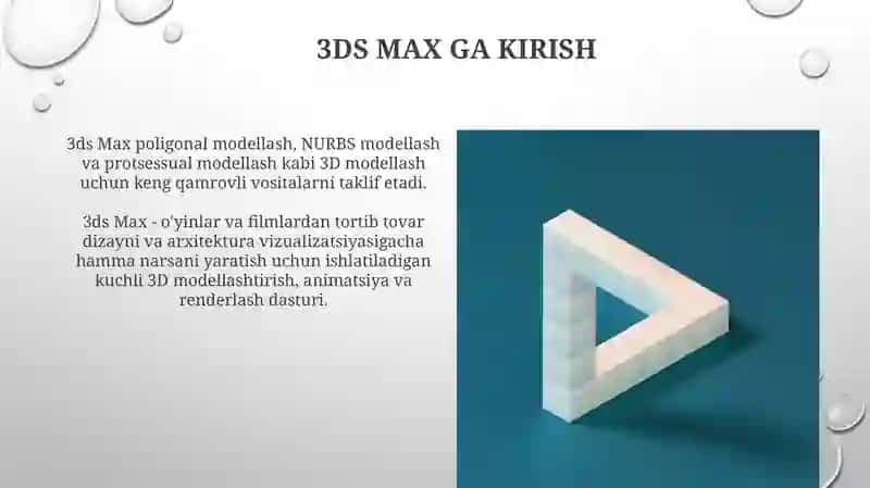 3D MAX UchO'lchovliGrafikDasturImkoniyatlari 4