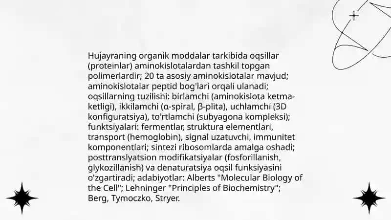 Hujayraning kimyoviy tarkibi 4
