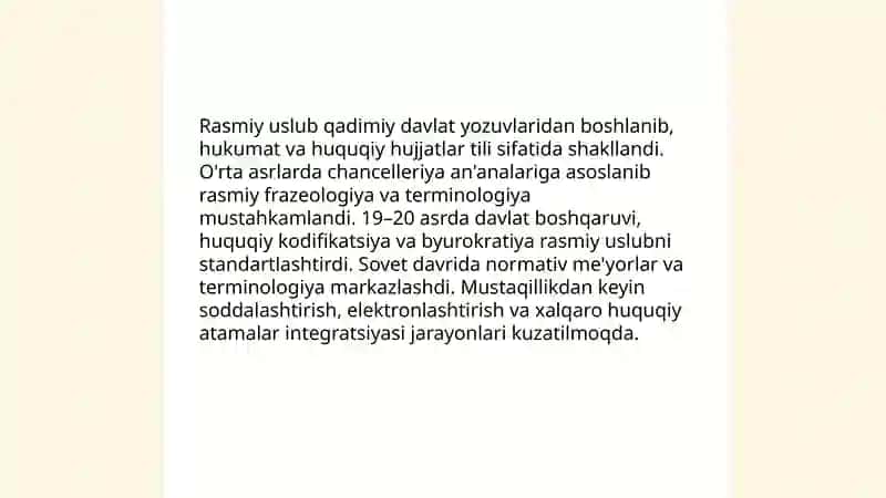 Rasmiy uslub va uning umumiy xususiyatlari 4