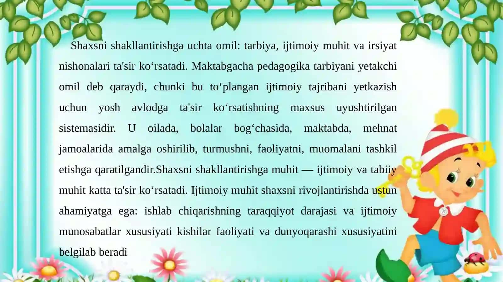 Shaxs rivojlanishi haqida tushuncha 4