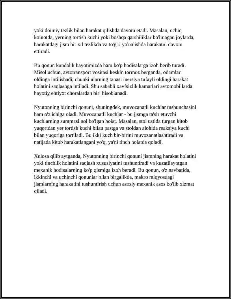 Nyutonning birinchi qonuni 4