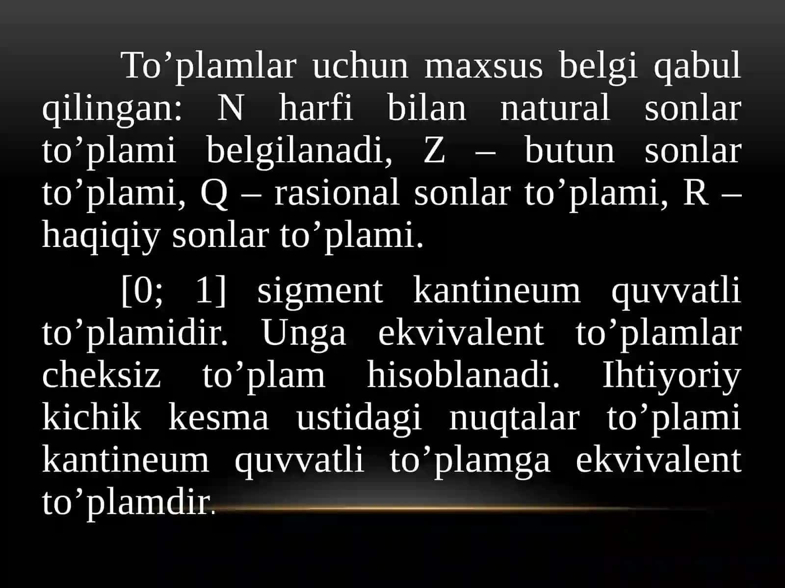 Kantor to’plamlar 4