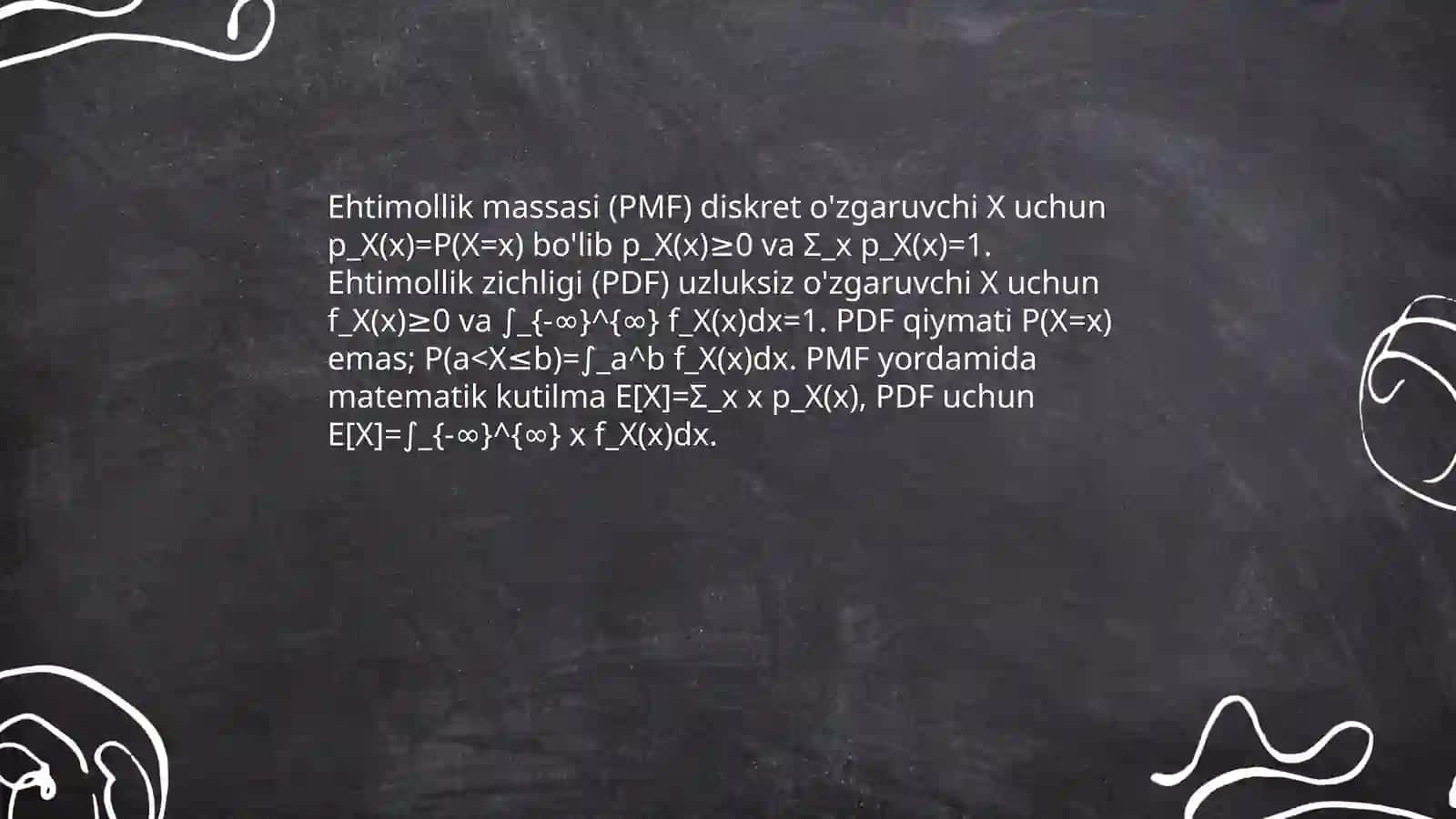 Diskret va usluksiz o'zgaruvchilar 4