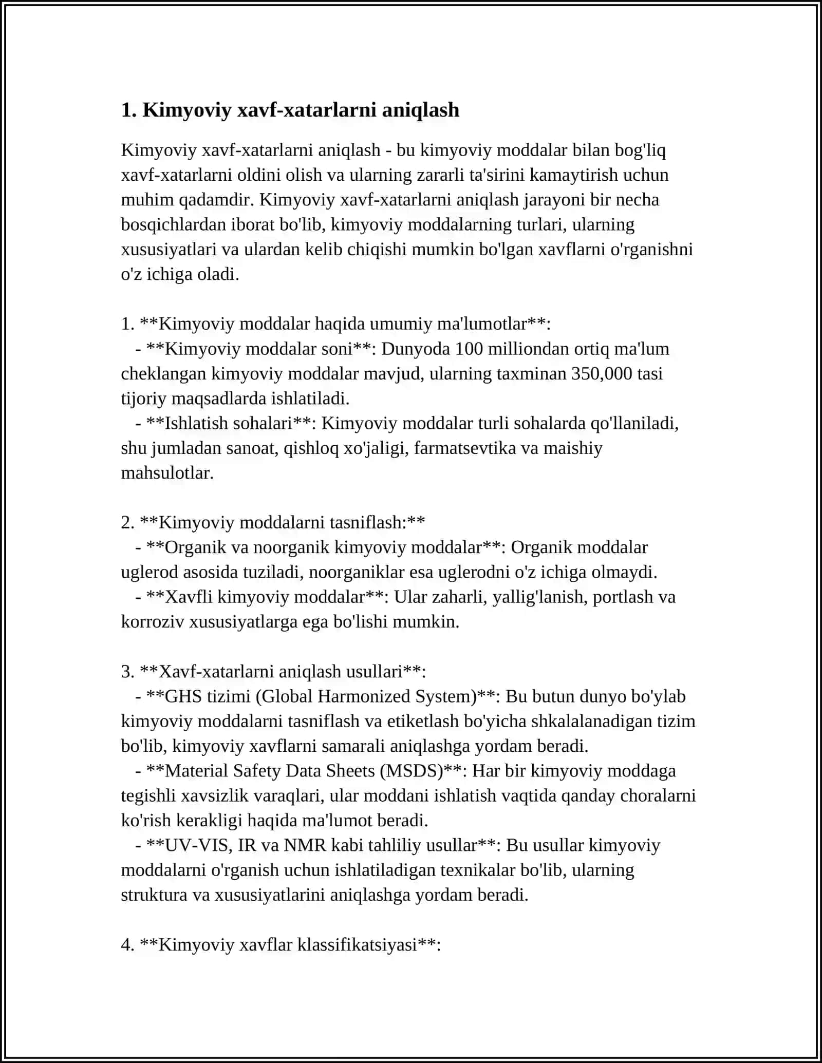 KIMYOVIY TEXNOLOGIK JARAYONLARDA XAVFSIZLIK VA EKOLOGIYA 4