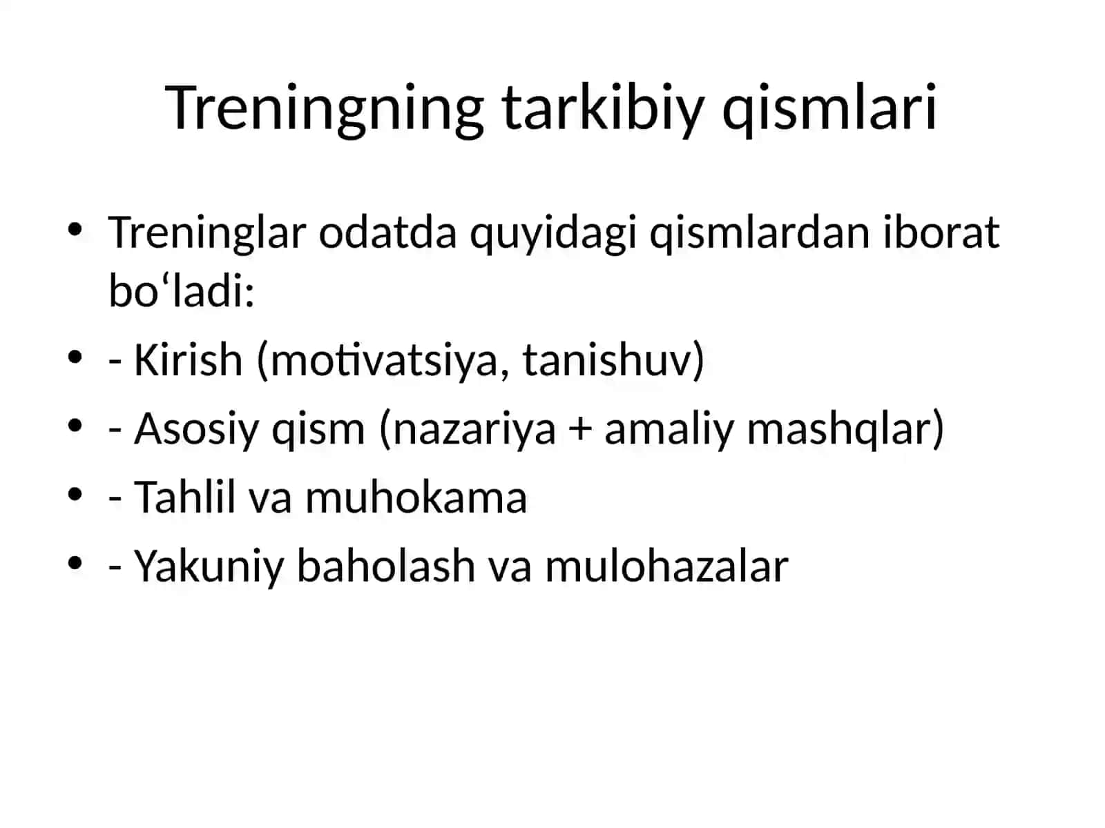 Trening haqida umumiy tushuncha 4
