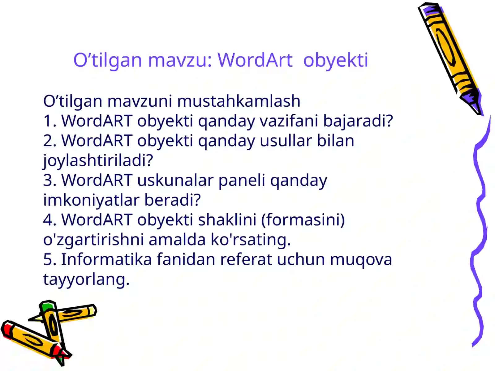 Bir soatlik dars ishlanmasi - Wordda formulalar yozish 4