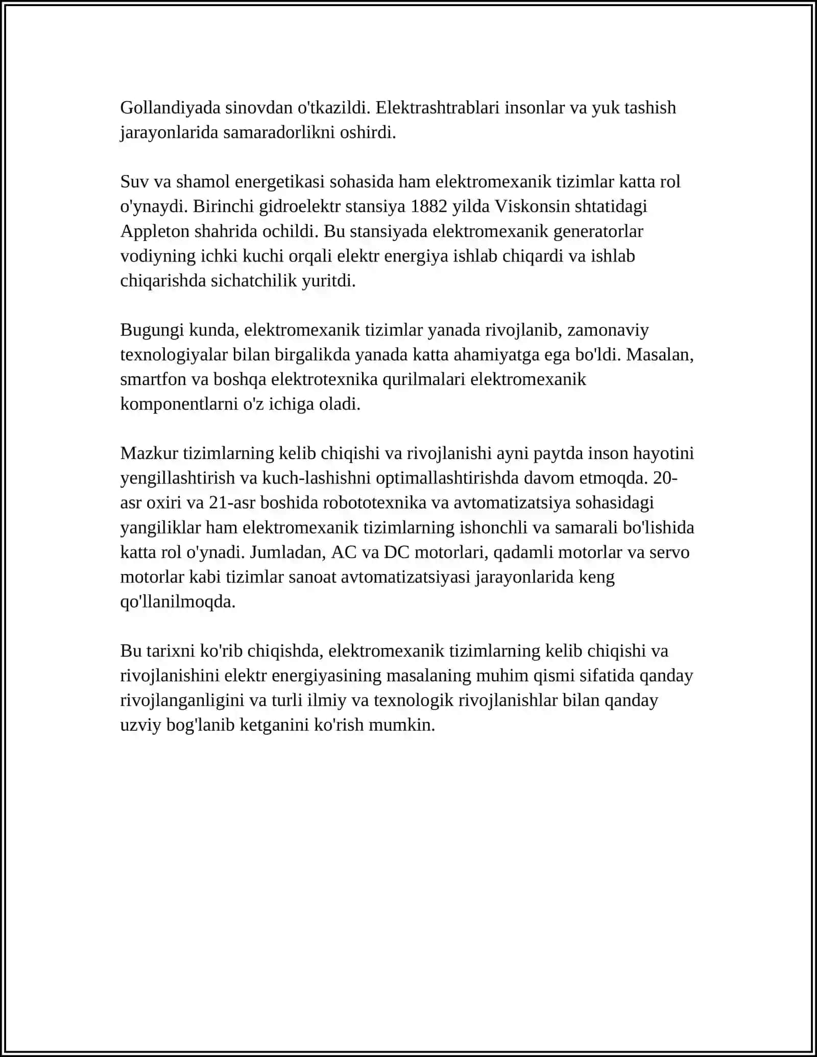 ELEKTROMEXANIK SISTEMALARNING TARIXI VA RIVOJLANISH TENDENSIYASI 4