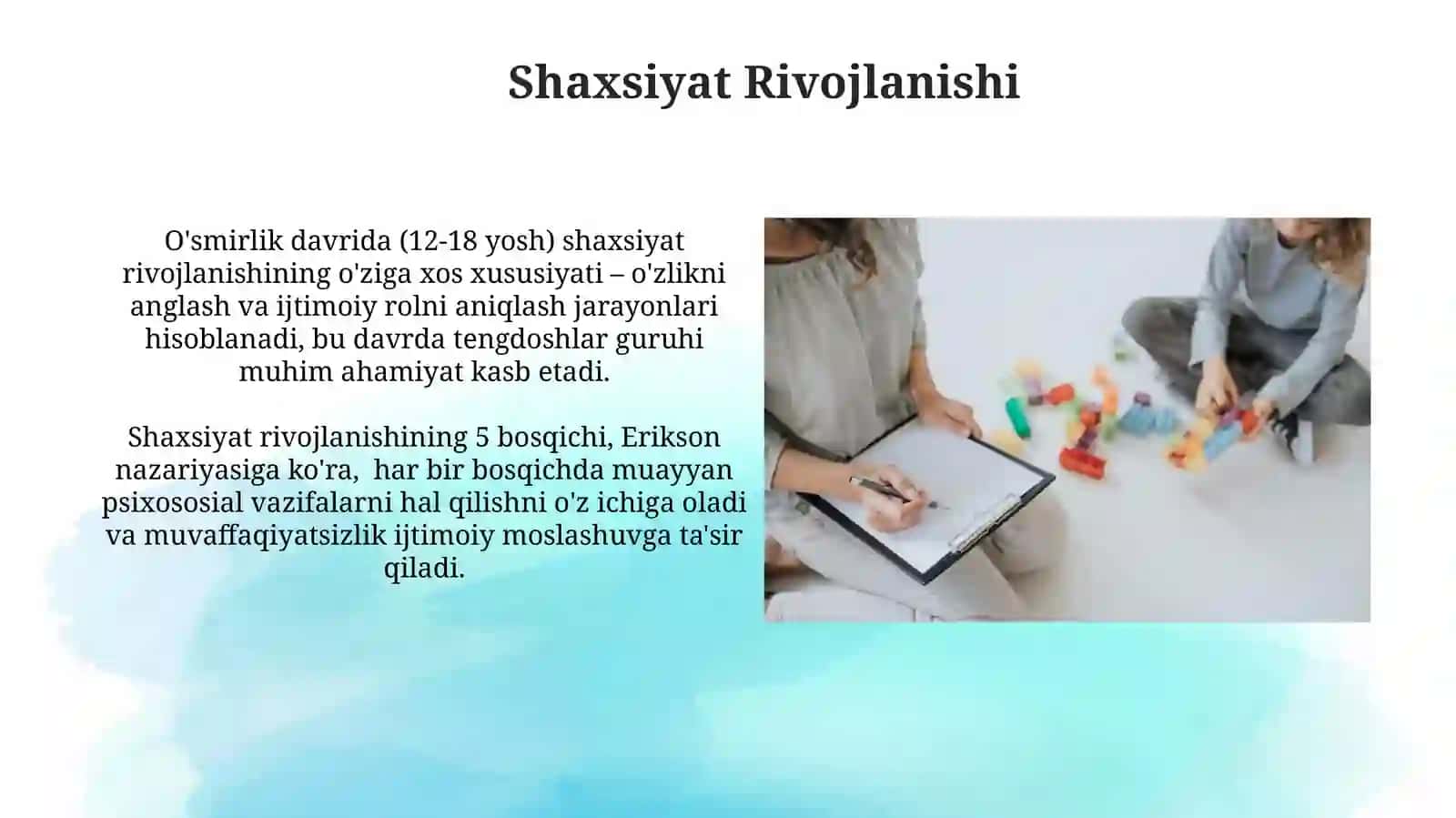 Yosh va pedagogik psixologiya fanining predmeti, tadqiqot metodlari, fanining asosiy sohalari 4