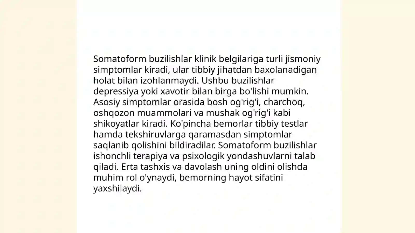 Somatoform buzilishlar 4