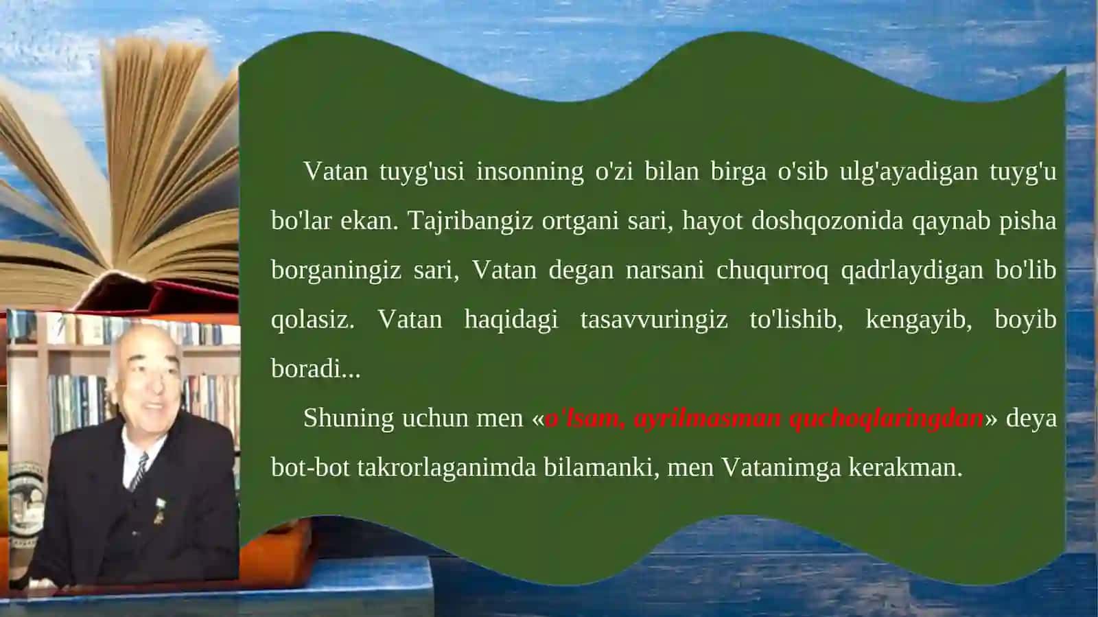 O'LSAM, AYRILMASMAN QUCHOQLARINGDAN 4