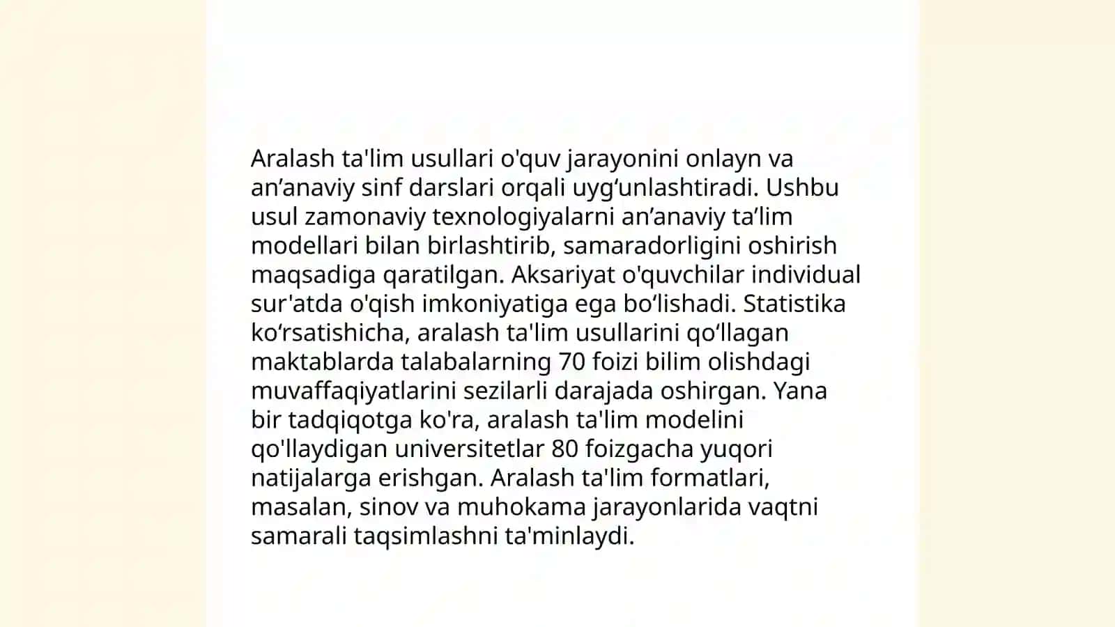 Ta’limni tashkil etishning zamonaviy shakllari 4