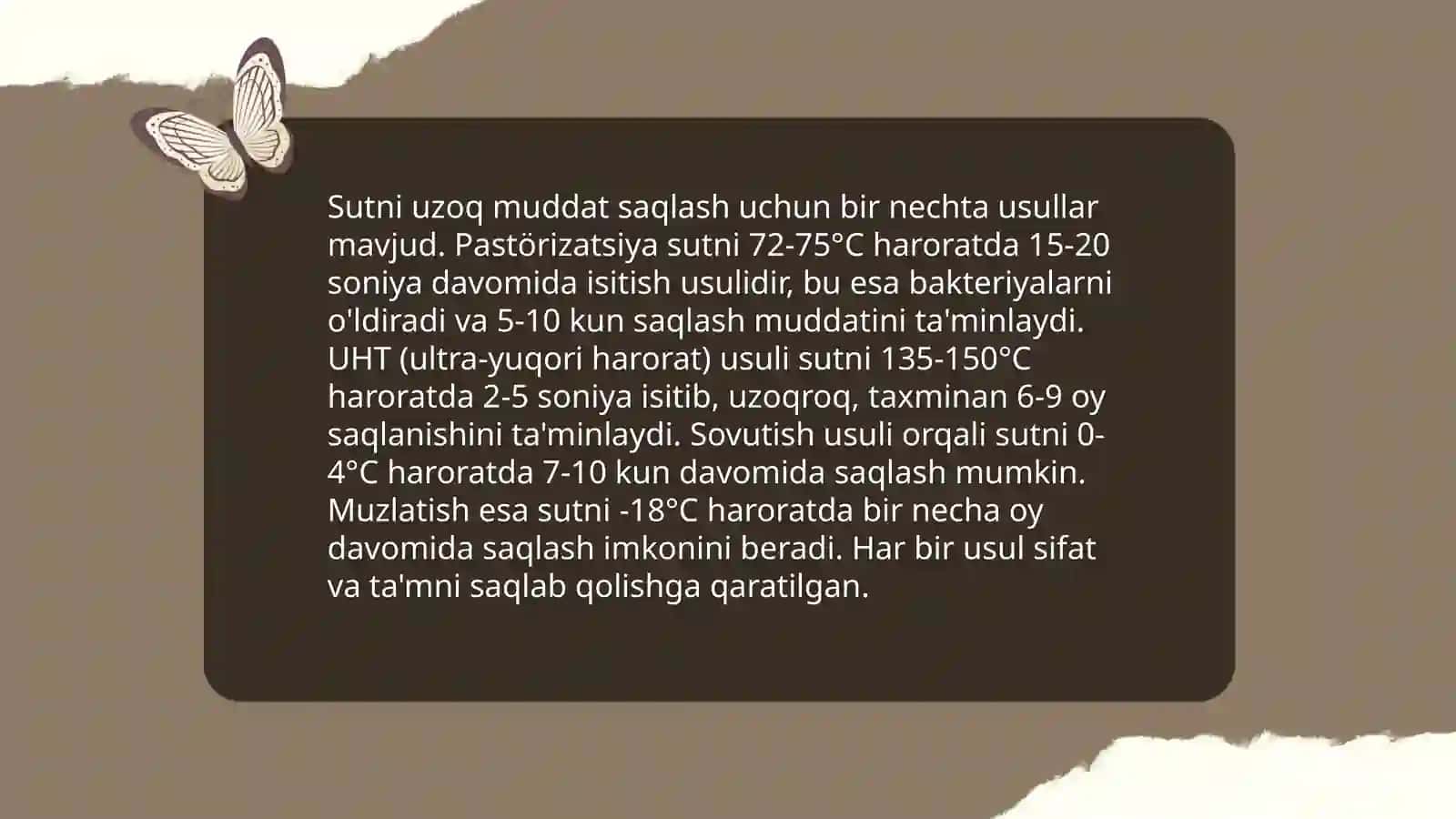 Sut va sut mahsulotlarini konservalash 4