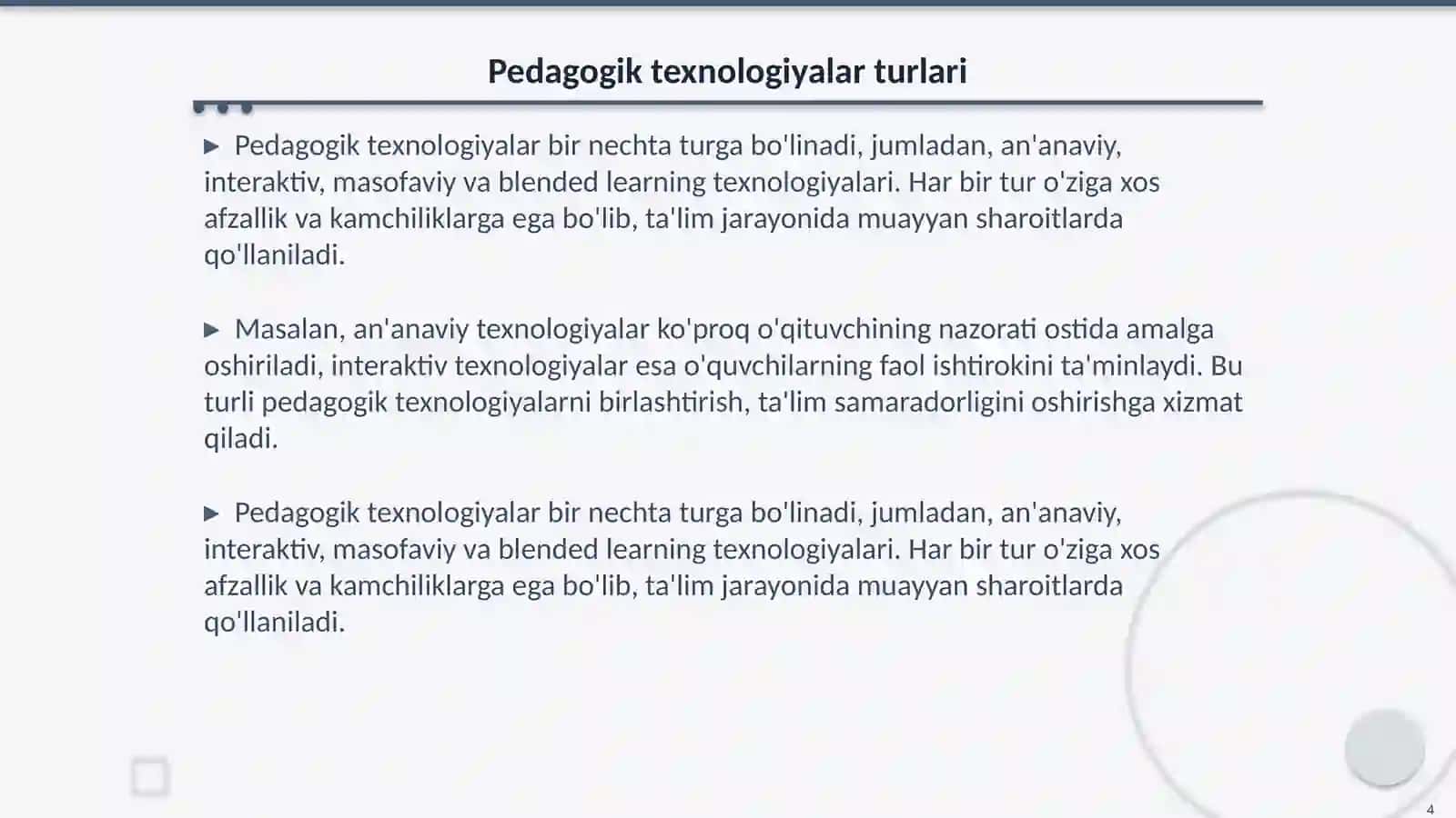 Ilgʻor pedagogik texnologiyalar 4