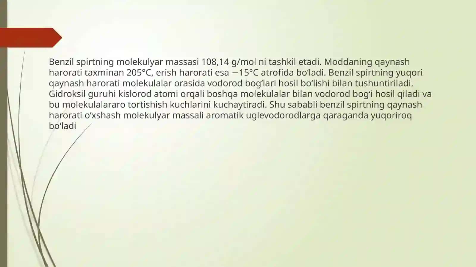 BENZIL SPIRTNING UMUMIY TAVSIFI VA NAZARIY ASOSLARI 4
