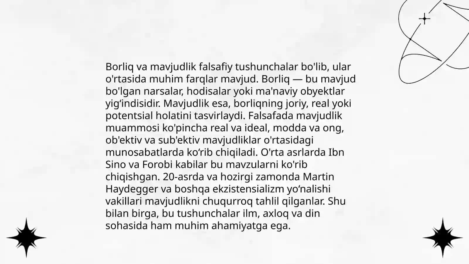 Borliq Tushinchasi 4