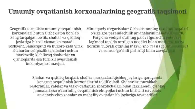 Umumiy ovqatlanish korxonalari 4