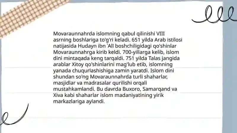 Movaraunnahrning tarixiy va geografik ahamiyati 4