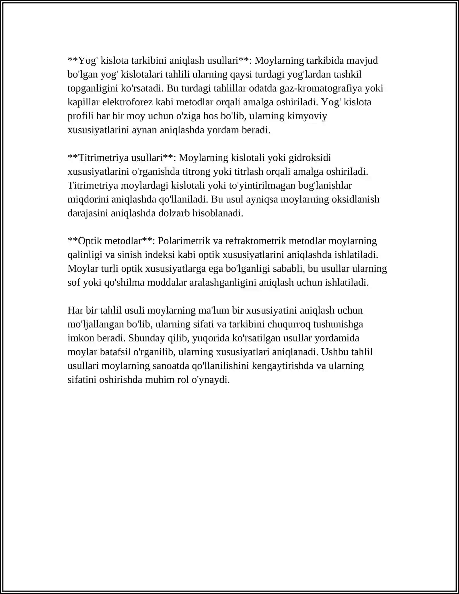 MOTOR MOYLARINING IFLOSLANISHI DARJASINI ANIQLASH 4