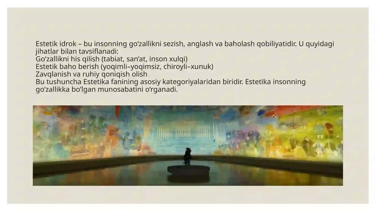 Badiiy asarlar va dunyo estetikasi 4