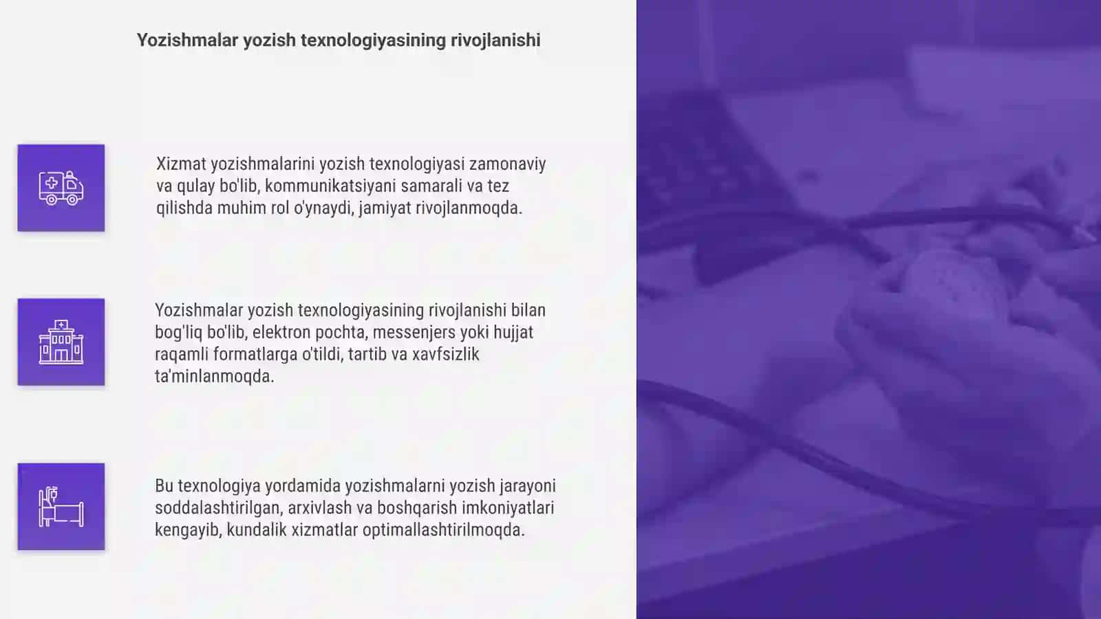 Xizmat yozishmalarini yozish texnologiyasi 4