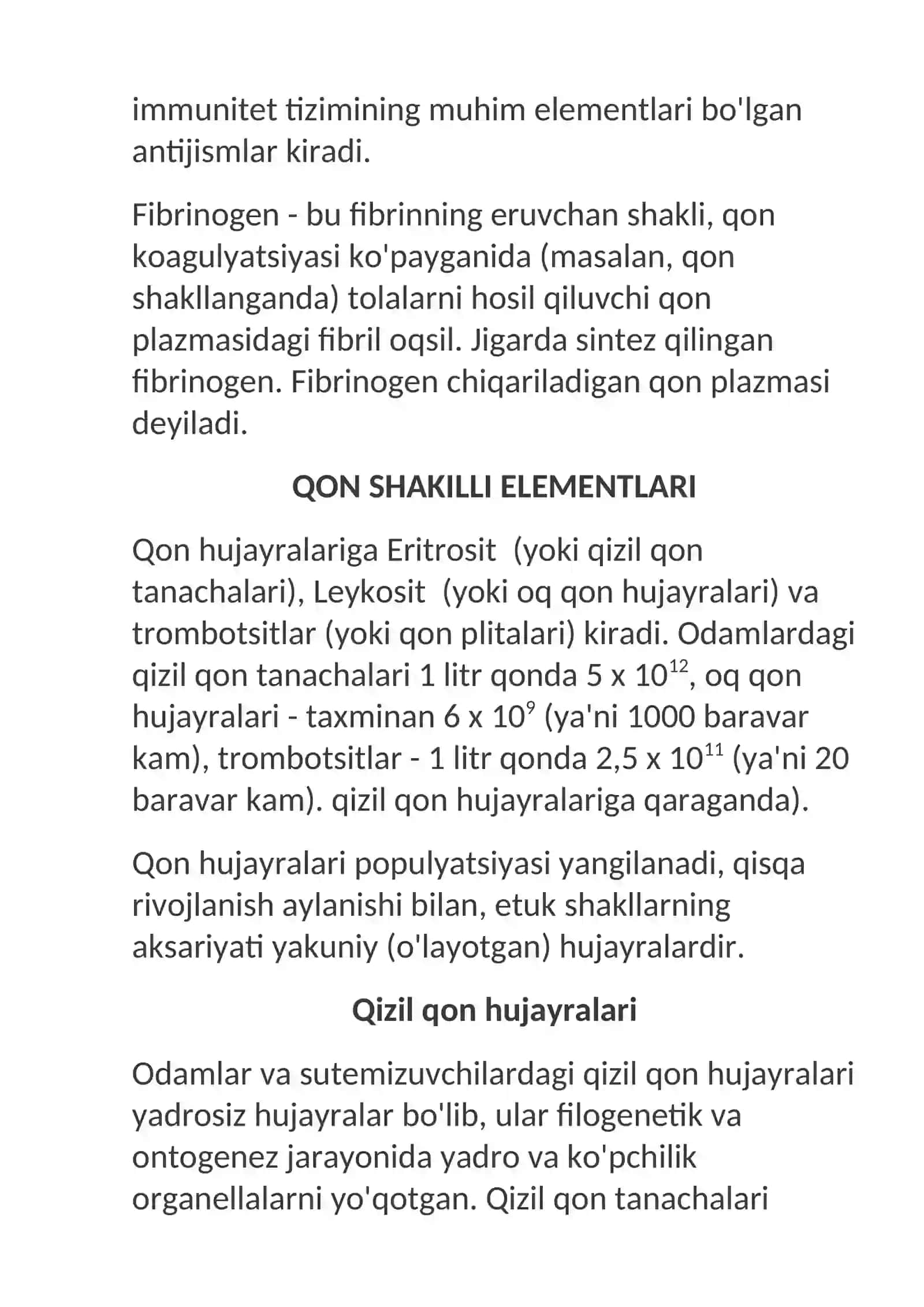 Morfologiya va qon funktsiyalari 4
