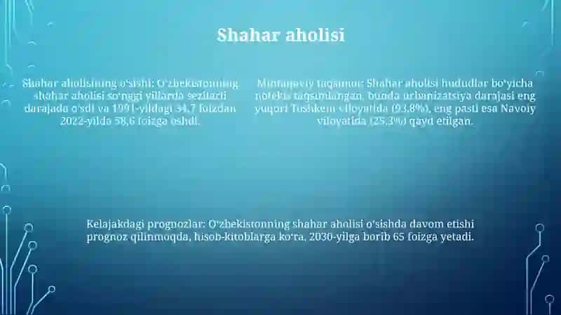 Õzbekiston Aholisi Va Joylanishi 4