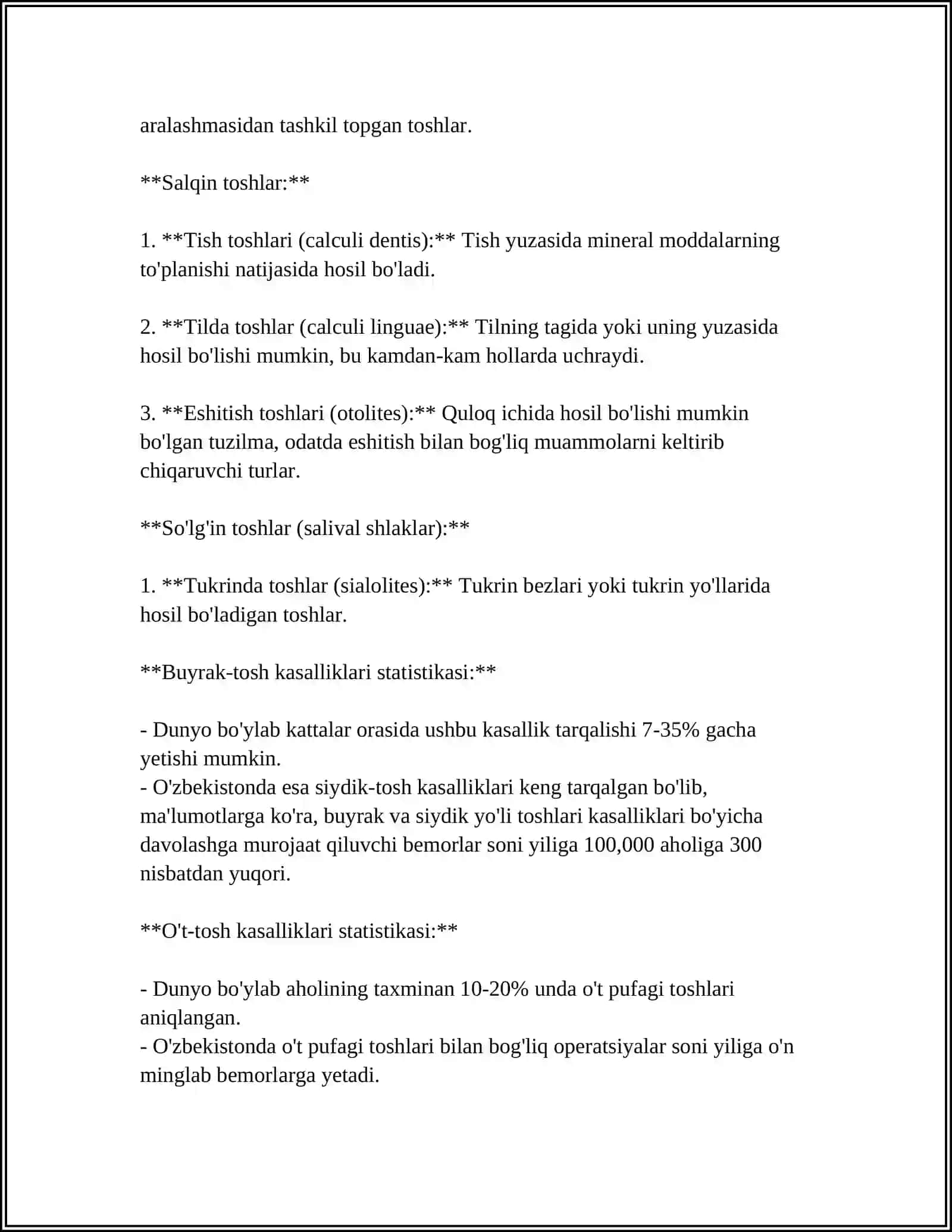 Tosh kasalliklarining kimyoviy asoslari 4