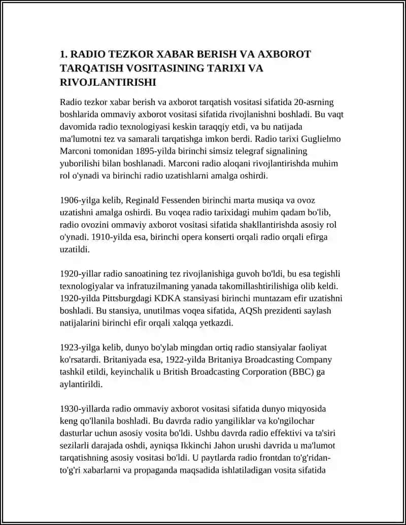 RADIO TEZKOR XABAR BERISH VA AXBOROT TARQATISH VOSITASI 4