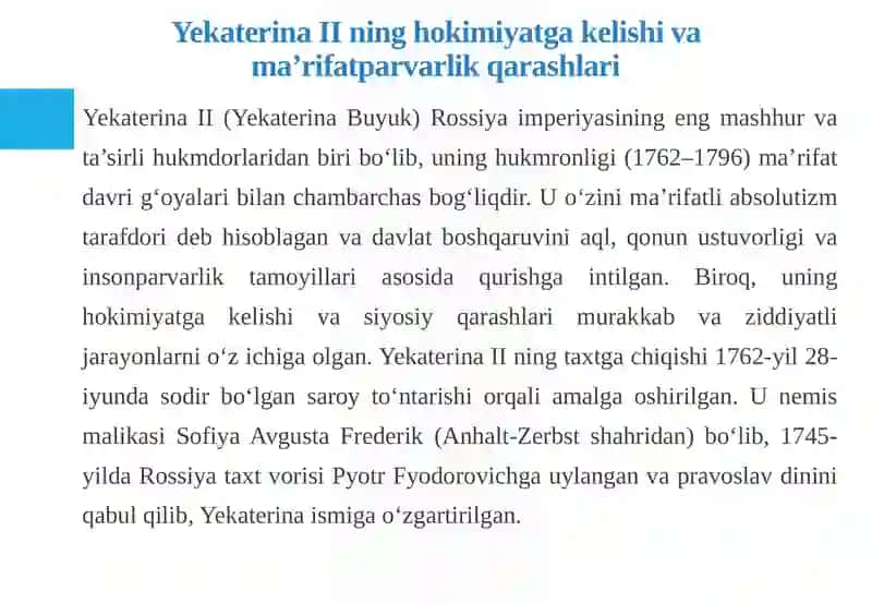 Yekaterina IIning Ma’rifatli boshqaruvi 4