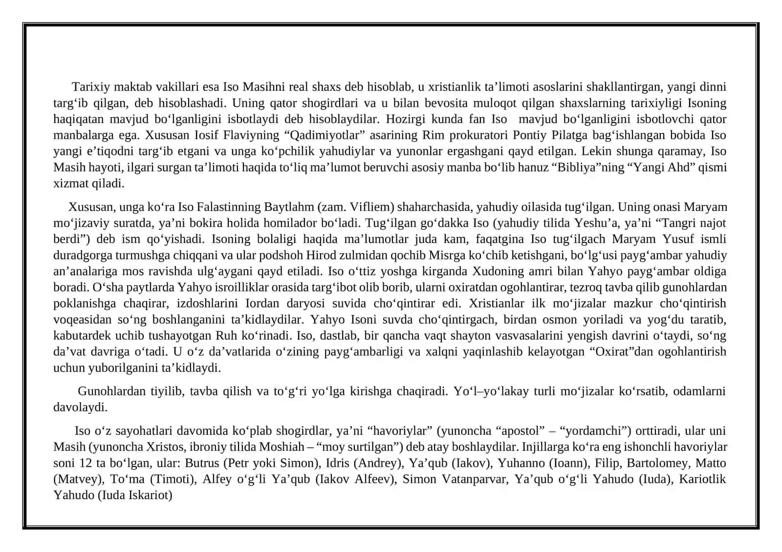 Xristianlik dini mustaqil ish 4