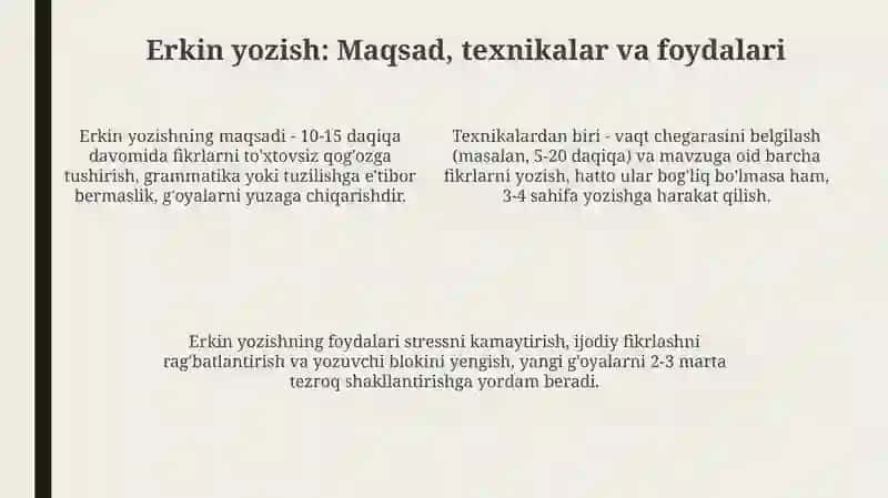 T-jadval, Erkin Yozish va BBB 4