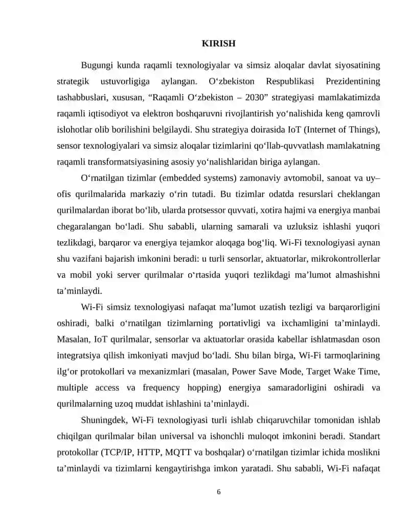 O‘RNATILGAN TIZIMLARDA WI-FI TEXNOLOGIYASI 4