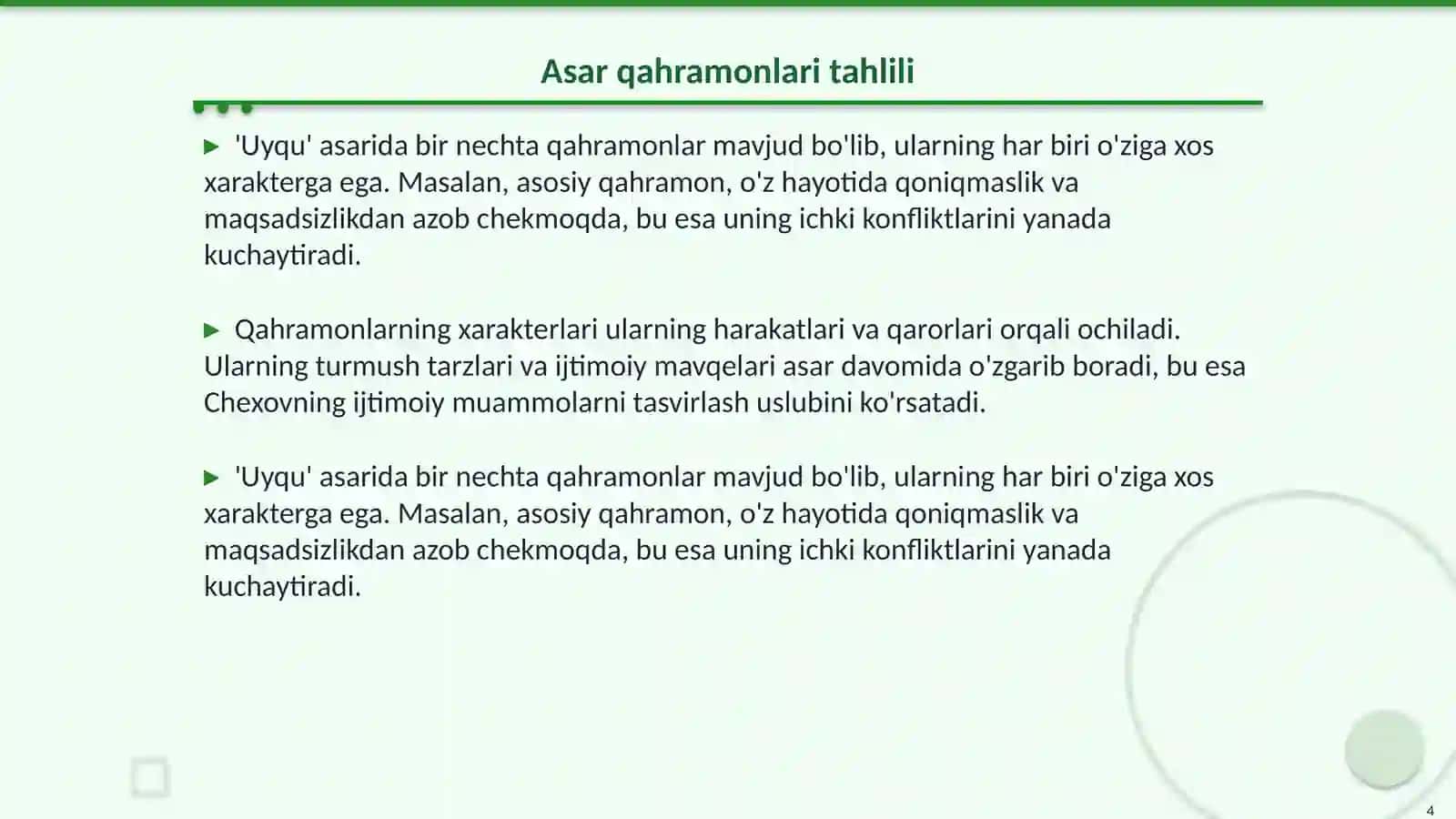Anton chexov uyqu humori asari 4