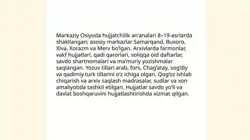 Hujjatchilik tarixi 4