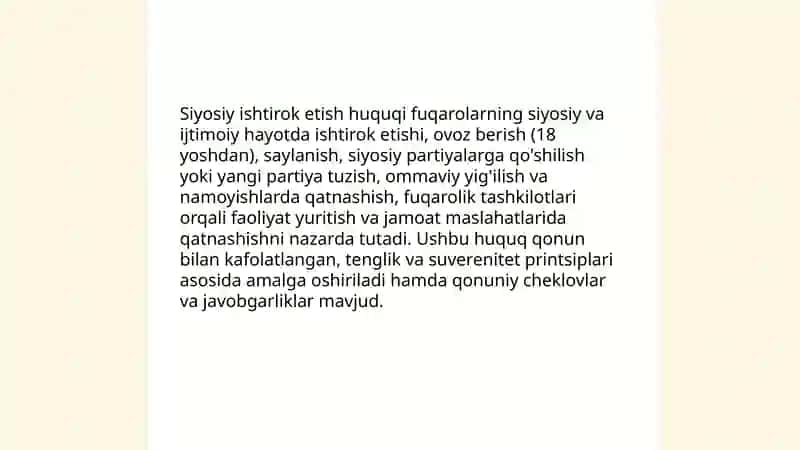 Siyosiy Huquqlar 4