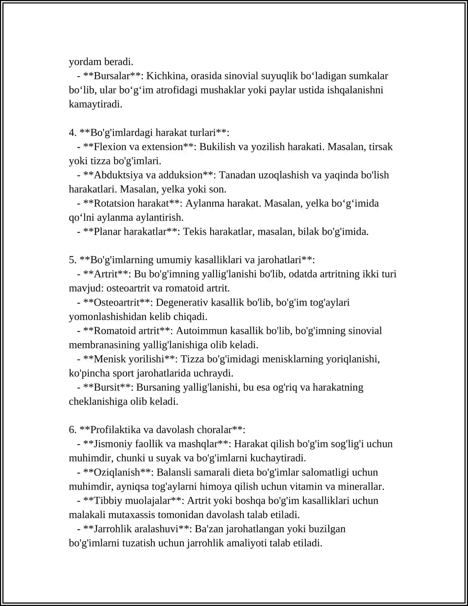 BOʻGʻIMLARNING BIOMEXANIKASI. BIRLASHMALARNING RENTGENANTOMIYASI 4