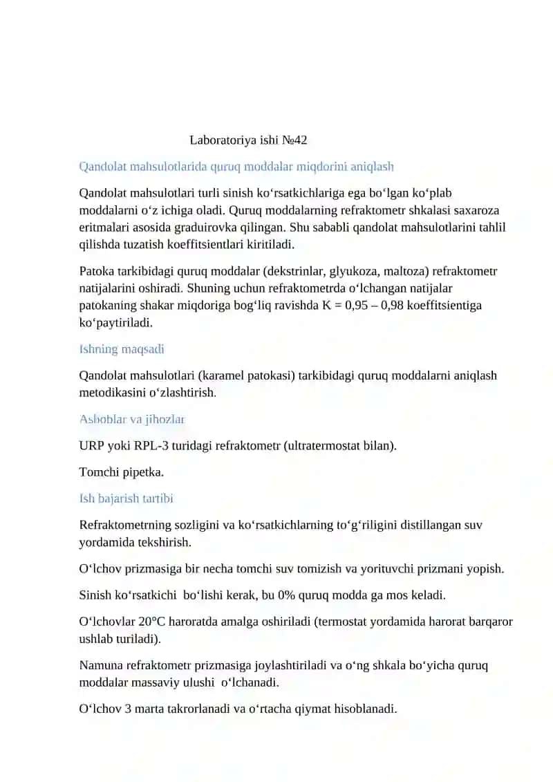 Sut tarkibidagi laktozani aniqlash 4