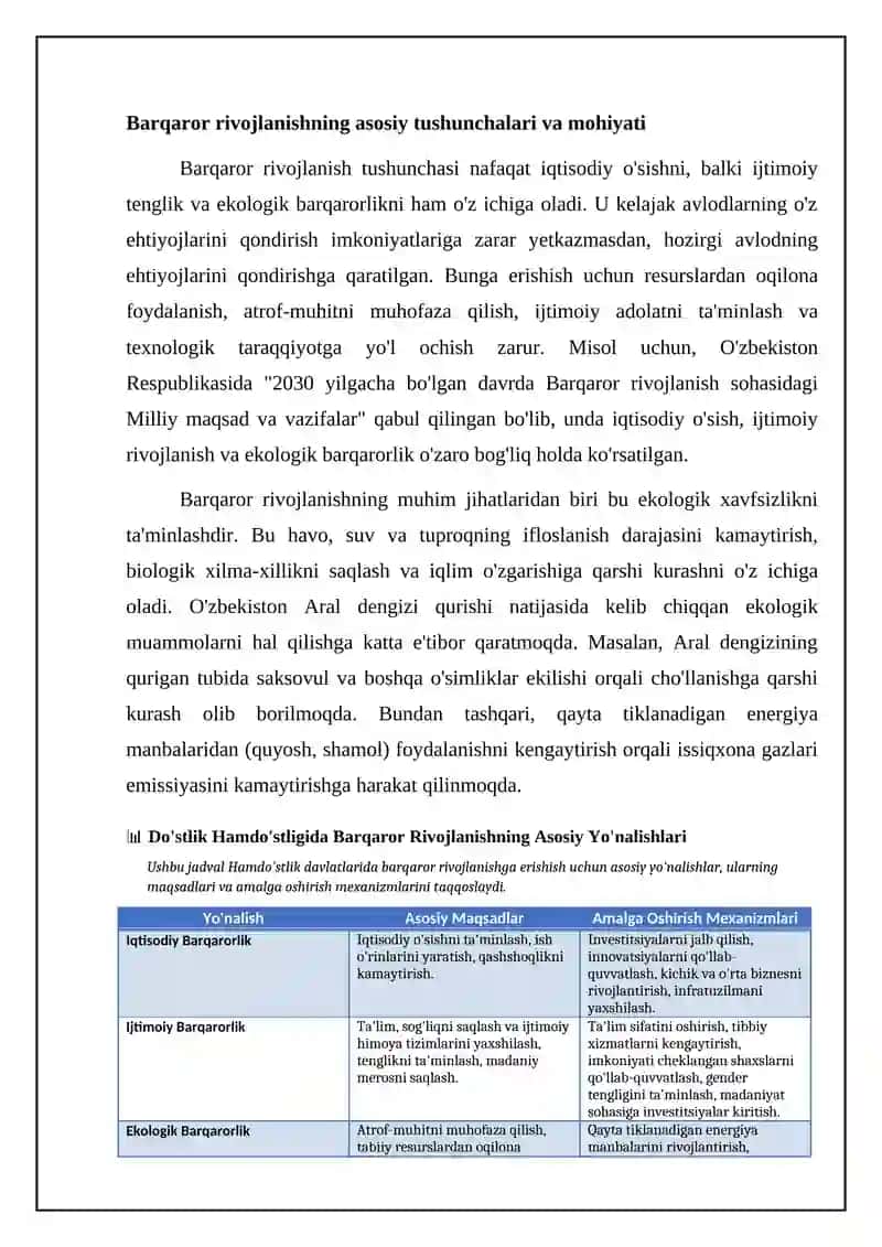 Hamdo'stlik Makonida Barqaror Rivojlanish 4